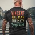 Vincent The Man The Myth The Legend Name Vincent Men's T-shirt Back Print Gifts for Old Men