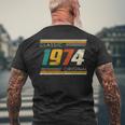 Vintage 1974 Made In 1974 50Th Birthday 50 Years Old Men's T-shirt Back Print Gifts for Old Men