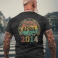Vintage Awesome Since April 2014 10Th Birthday For Boy Men's T-shirt Back Print Gifts for Old Men