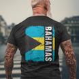 Vintage Bahamian Flag Bahamas Pride Roots Heritage Men's T-shirt Back Print Gifts for Old Men