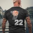 Vintage Basketball Jersey Number 22 Player Number Men's T-shirt Back Print Gifts for Old Men