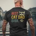 Vintage Best Cat Dad Ever Cat Daddy Men's T-shirt Back Print Gifts for Old Men