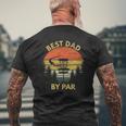 Vintage Best Dad By Par Disc Golf Father's Day Men Mens Back Print T-shirt Gifts for Old Men