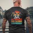 Vintage Best Dog Dad Ever Boston Terrier Dog Lover Mens Back Print T-shirt Gifts for Old Men