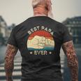 Vintage Best Papa Ever Fist Bump Grandpa Father's Day Mens Back Print T-shirt Gifts for Old Men