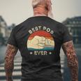 Vintage Best Pop Ever Fist Bump Father's Day Grandpa Mens Back Print T-shirt Gifts for Old Men