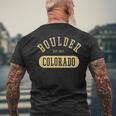 Vintage Boulder Colorado Retro College Jersey Style Men's T-shirt Back Print Gifts for Old Men
