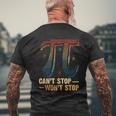Vintage Can't Stop Pi Won't Stop Math Pi Day Maths Men's T-shirt Back Print Gifts for Old Men