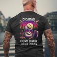 Vintage Cat Selfie With Cicada Comeback Summer Tour 2024 Men's T-shirt Back Print Gifts for Old Men