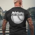 Vintage Downtown Los Angeles Baseball Retro California Men's T-shirt Back Print Gifts for Old Men