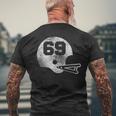 Vintage Football Jersey Number 69 Player Number Men's T-shirt Back Print Gifts for Old Men