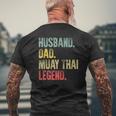 Vintage Husband Dad Muay Thai Legend Retro Mens Back Print T-shirt Gifts for Old Men