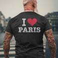 Vintage I Love Paris Trendy Men's T-shirt Back Print Gifts for Old Men
