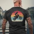Vintage Motocross Player Retro Style Color 70S 80S Sport Fan Men's T-shirt Back Print Gifts for Old Men