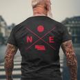 Vintage Nebraska Volleyball Player Coach Distressed Classic Men's T-shirt Back Print Gifts for Old Men