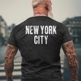 Vintage New York City Retro Distressed Text Nyc Men's T-shirt Back Print Gifts for Old Men