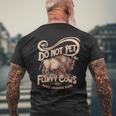 Vintage Do Not Pet The Fluffy Cows Mens Back Print T-shirt Gifts for Old Men
