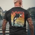 Vintage Orca Whale Retro Killer Whale T-Shirt mit Rückendruck Geschenke für alte Männer