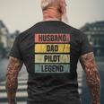 Vintage Pilot Dad Husband Aviation Airplane S For Men Mens Back Print T-shirt Gifts for Old Men