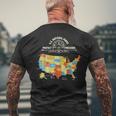Vintage Preserve & Protect All 63 Us National Parks Map Men's T-shirt Back Print Gifts for Old Men
