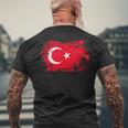 Vintage Pride Turkish Flag Turkey Men's T-shirt Back Print Gifts for Old Men