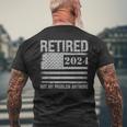 Vintage Retired 2024 Not My Problem Anymore American Flag Men's T-shirt Back Print Gifts for Old Men