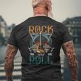 Vintage Retro 80S Rock & Roll Music Guitar Wings Men's T-shirt Back Print Gifts for Old Men