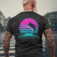 Vintage Retro Sunset Marlin T-Shirt mit Rückendruck Geschenke für alte Männer