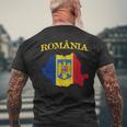 Vintage Romania Romanian Pride Flag Men's T-shirt Back Print Gifts for Old Men