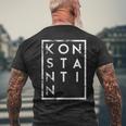 Vintage-Stil Schwarzes Kurzärmliges Herren-T-Kurzärmliges Herren-T-Shirt mit 'Konstantin' Aufdruck, Retro Design Tee Geschenke für alte Männer