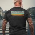 Vintage Stripes Anderson Island Wa Men's T-shirt Back Print Gifts for Old Men