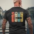 Vintage Style Squid Silhouette Mens Back Print T-shirt Gifts for Old Men