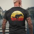 Vintage Sunset Labrador Retro Dog Pooping Old School Classic Men's T-shirt Back Print Gifts for Old Men