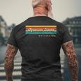 Vintage Sunset Stripes Anderson Island Washington Men's T-shirt Back Print Gifts for Old Men