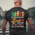 Vintage Testing Abcd Rock The Test Day Teachers Students Men's T-shirt Back Print Gifts for Old Men