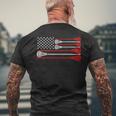 Vintage Usa American Flag Lacrosse Player Lover Patriotic Men's T-shirt Back Print Gifts for Old Men