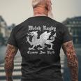 Vintage Welsh Rugby Or Wales Rugby Football Top Men's T-shirt Back Print Gifts for Old Men