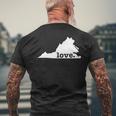 Virginia Love Hometown State Pride Men's T-shirt Back Print Gifts for Old Men