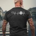 Volleyball Heartbeat Heart Volleyballer Beach Volleyball T-Shirt mit Rückendruck Geschenke für alte Männer