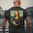 Volleyball Mona Lisa Leonardo Da Vinci Kunstvolleyball T-Shirt mit Rückendruck Geschenke für alte Männer