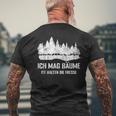 Waldliebhaber Lustiges Kurzärmliges Herren-T-Kurzärmliges Herren-T-Shirt Ich Mag Bäume - Spruch, Schwarz Geschenke für alte Männer