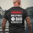 Warning Volleyball Dad Will Yell Loudly Volleyball-Player Mens Back Print T-shirt Gifts for Old Men