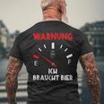 Warnung Ich Brauche Bier Lustige T-Shirt mit Rückendruck Geschenke für alte Männer