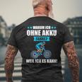 Warum Ich Ohne Akku Fahre: Berge Kurzärmliges Herren-T-Kurzärmliges Herren-T-Shirt für Radfahrer Geschenke für alte Männer