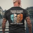 Warum Ich Ohne Akku German Language T-Shirt mit Rückendruck Geschenke für alte Männer