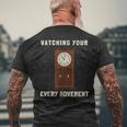 Watch Collector Watchmaker And Horologist Grandfather Clock Men's T-shirt Back Print Gifts for Old Men