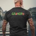 Watermelon Grandpa Mens Back Print T-shirt Gifts for Old Men