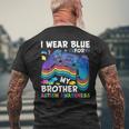 I Wear-Blue For My Brother Autism Awareness Boys Video Game Men's T-shirt Back Print Gifts for Old Men