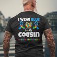 I Wear Blue For My Cousin Autism Awareness Support Men's T-shirt Back Print Gifts for Old Men