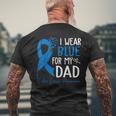 I Wear Blue For My Dad Warrior Colon Cancer Awareness Men's T-shirt Back Print Gifts for Old Men
